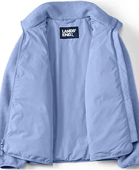 Lands' End Women's Mixed Media High Pile Fleece Jacket