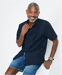 Lands' End Men's Textured Camp Collar Shirt