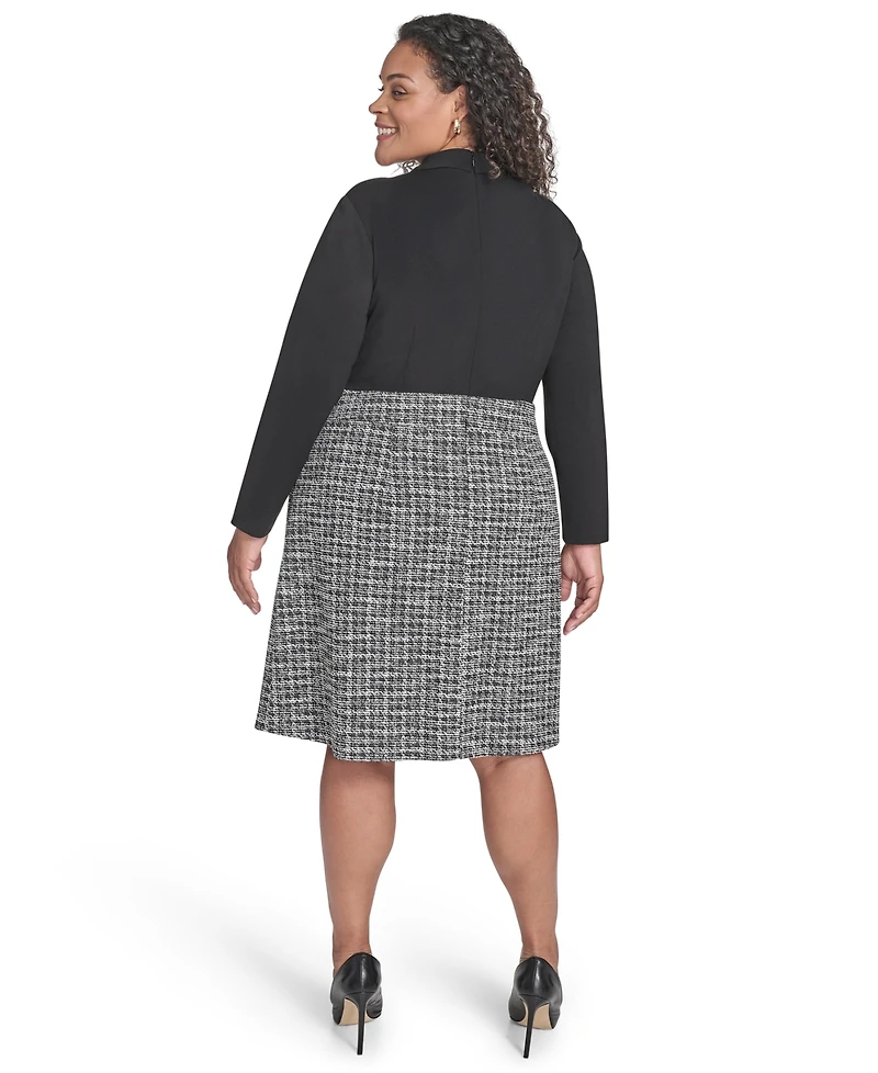 Eliza J Plus Mock Neck Twofer Dress