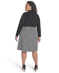 Eliza J Plus Mock Neck Twofer Dress
