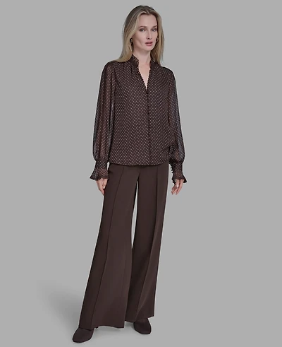 Bcbg Women's V-Neck Embroidered Top
