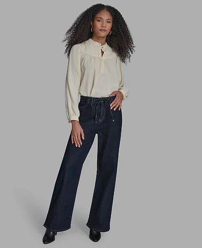 Bcbg Women's Straight-Leg Tie-Waist Jeans