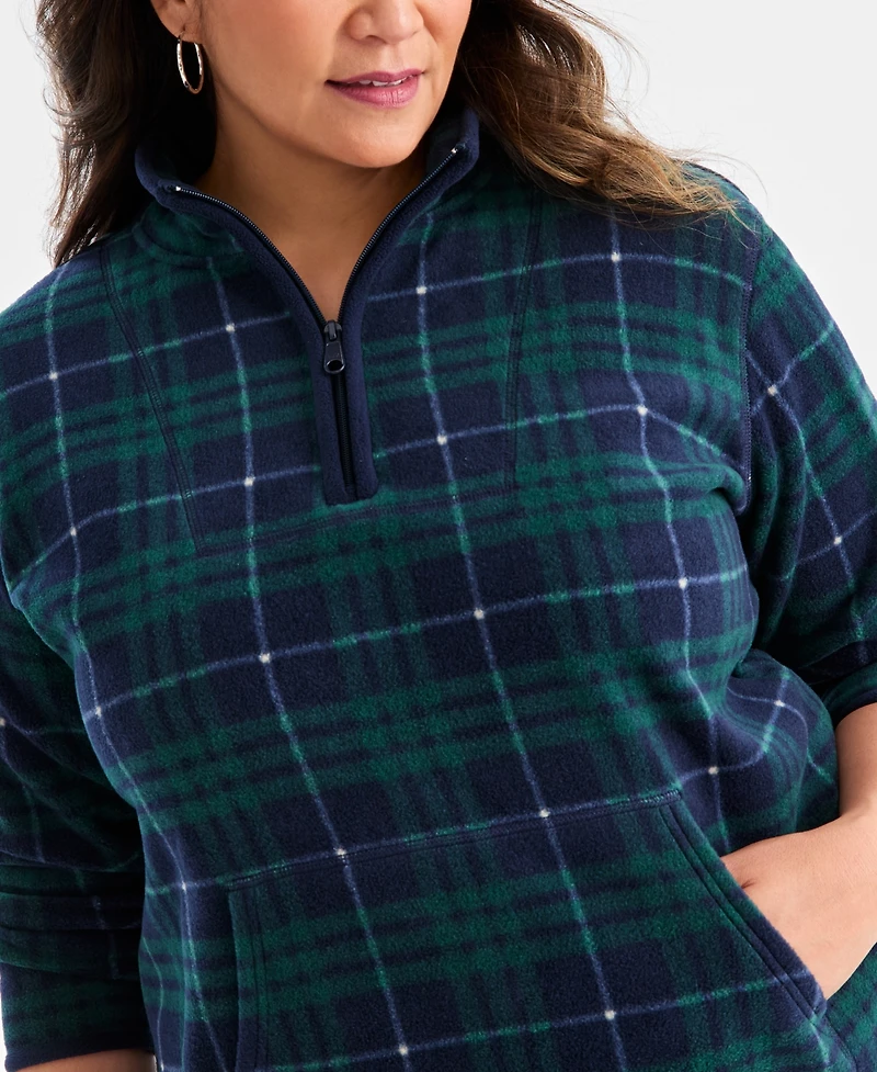 Style & Co Plus Size Quarter-Zip Long-Sleeve Sweater, Created for Macy's