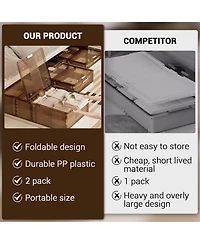 gaomon 2PCS Plastic Under the Bed Storage Bins, Dustproof + Damp-Proof Under the Bed Storage, Under Crib Storage with 6 Pre-Installed Wheels, for Clot