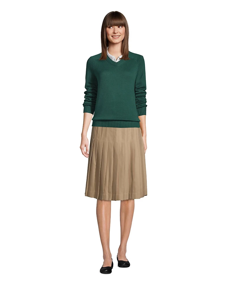 Lands' End Women's Pleated Skirt Below the Knee