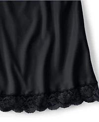 Lands' End Women's Satin Lace Trim Midi Skirt