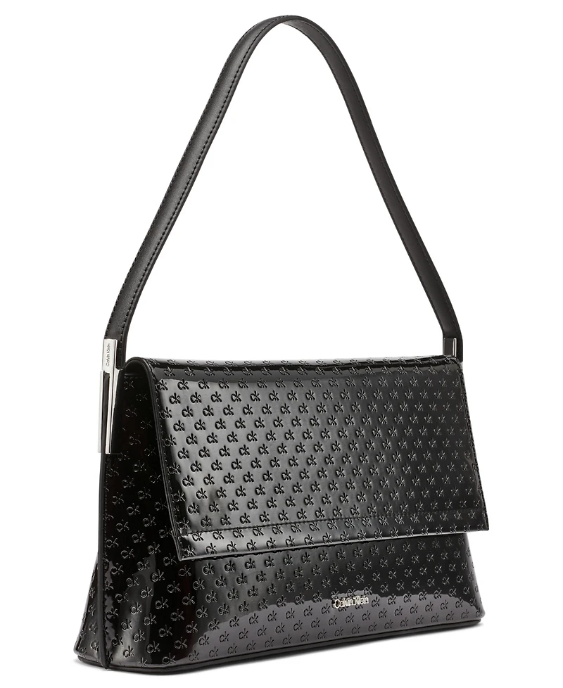 Calvin Klein Women's Verne Signature Embossed Flap Shoulder Bag