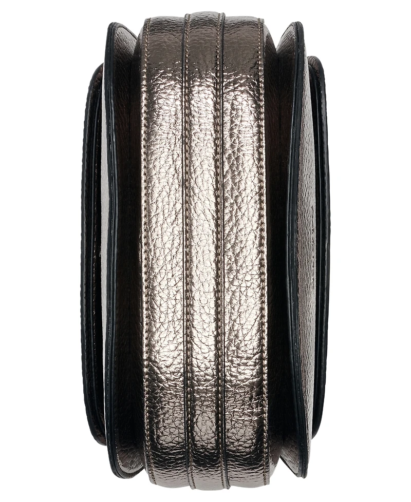 Calvin Klein Women's Bella Metallic Adjustable Crossbody with Signature Zippered Pouch