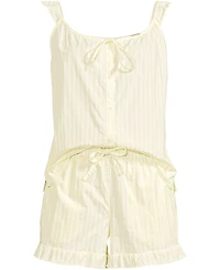 Lands' End Women's Plus Poplin 2 Piece Pajama Set - Tank Top and Shorts
