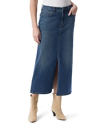 Gloria Vanderbilt Women's Petite Front-Slit Denim Maxi Skirt