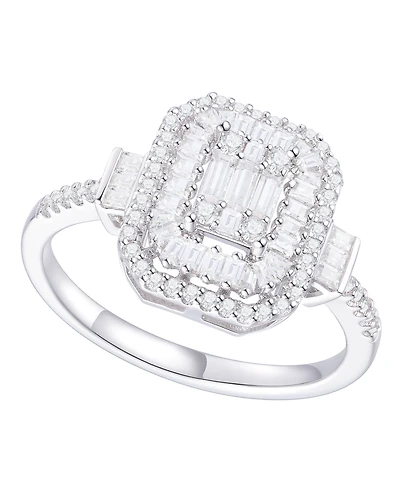 Diamond Baguette & Round Ring (1/2 ct. t.w.) 14k Yellow or White Gold