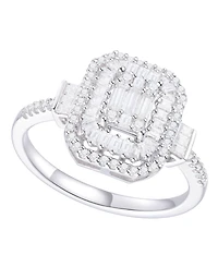 Diamond Baguette & Round Ring (1/2 ct. t.w.) 14k Yellow or White Gold