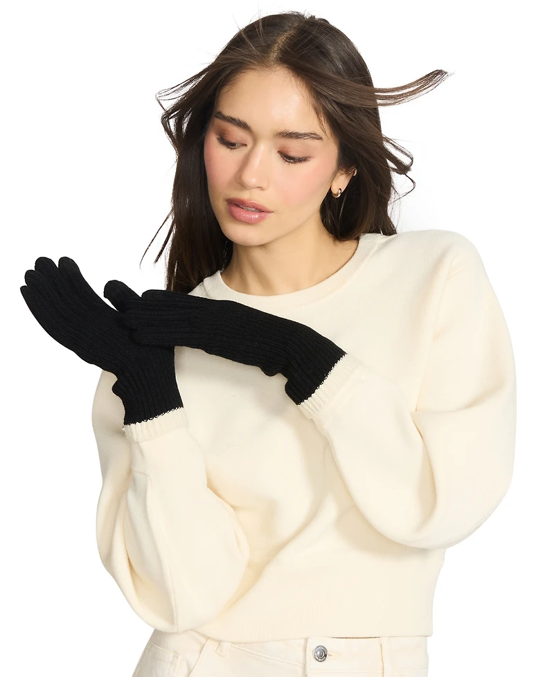Steve Madden Women's Knit Tipped Gloves