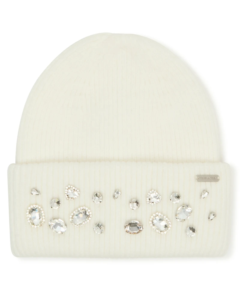 Steve Madden Women's Embellished Beanie and Knit Scarf Holiday Gift Set, 2-Piece