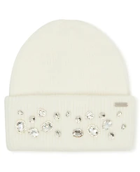 Steve Madden Women's Embellished Beanie and Knit Scarf Holiday Gift Set, 2-Piece