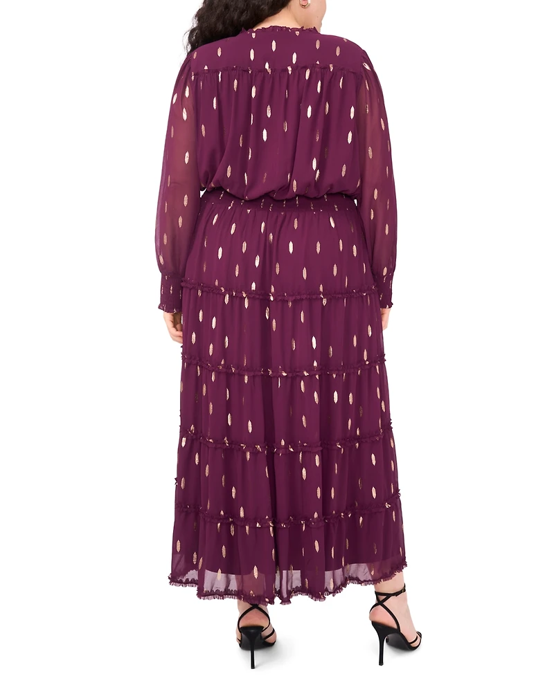 Msk Plus Clip Chiffon Tiered Maxi Dress