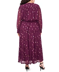 Msk Plus Clip Chiffon Tiered Maxi Dress