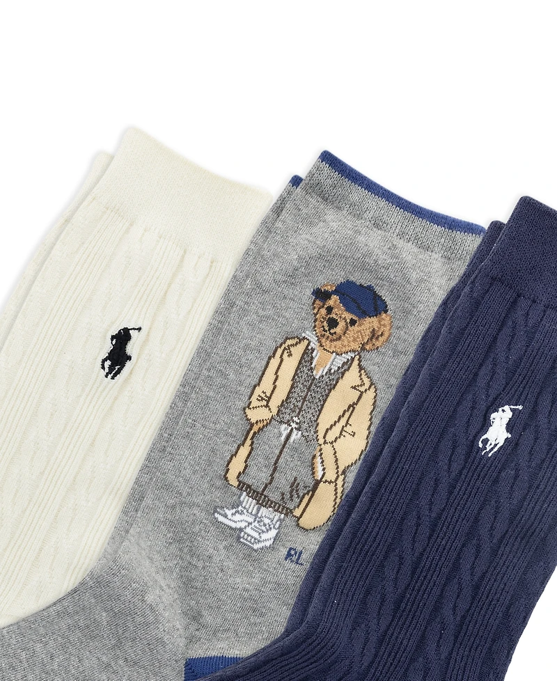 Polo Ralph Lauren Women's 3-Pack Polo Bear Sock Set