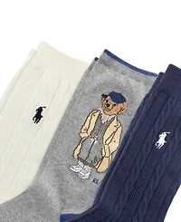 Polo Ralph Lauren Women's 3-Pack Polo Bear Sock Set