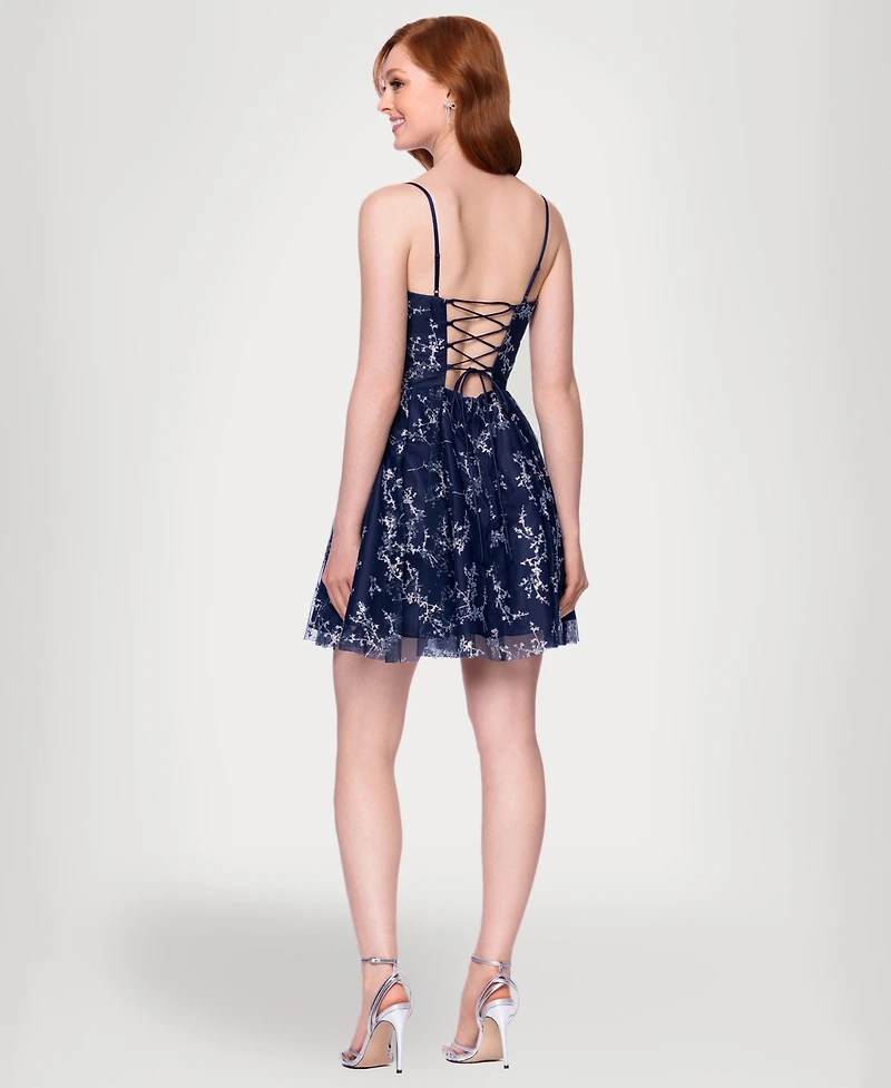 Blondie Nites Juniors' Scoop Neck Party Dress