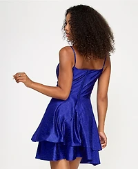 Emerald Sundae Juniors' Glitter-Knit Fit & Flare Dress