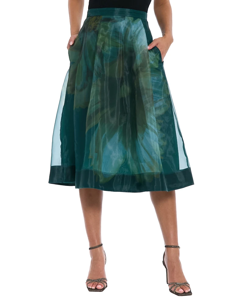 Muse Women's Pleated Organza Midi Skirt