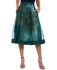 Muse Women's Pleated Organza Midi Skirt