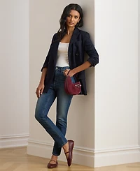 Lauren Ralph Petite High Rise Straight Ankle Jeans
