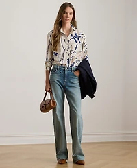 Lauren Ralph Petite Relaxed-Fit Belting-Print Shirt