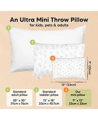 Mini Toddler Pillow and Pillowcase for Crib, 9x13 Small Toddler, Kids Travel