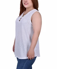 Ny Collection Plus Sleeveless Rib Top