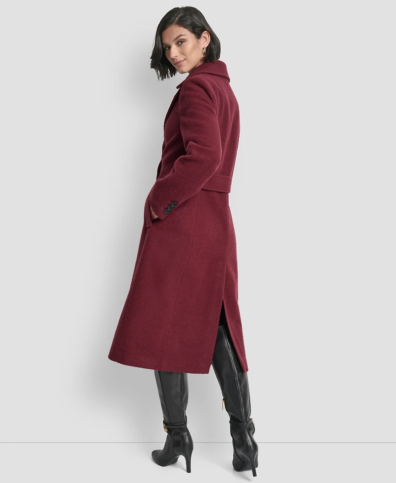 Dkny Women's Maxi Boucle Notch Collar Coat