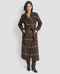 Dkny Women's Notch Collar Belted Wrap Coat