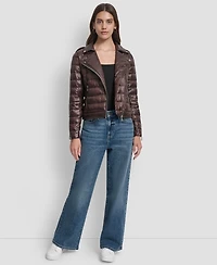 Dkny Jeans Women's Lightweight Zip-Front Puffer Jacket
