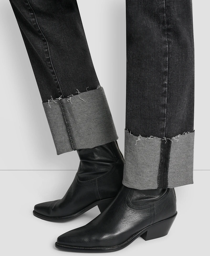 Dkny Jeans Women's High-Rise Classic Cuffed Straight-Leg