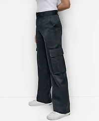 Dkny Jeans Women's High Waist Wide Leg Cargo Pants