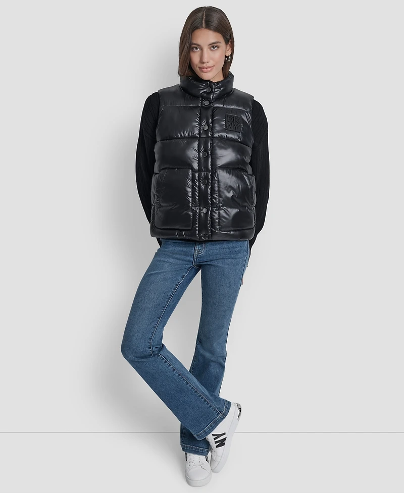Dkny Jeans Women's Quilted Mock Neck Puffer Jacket