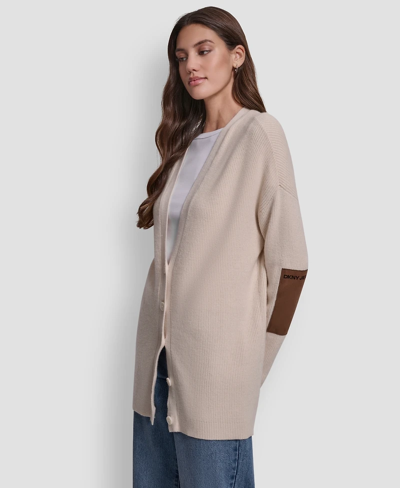 Dkny Jeans Women's Shaker Stitch Cropped Cardigan Sweater
