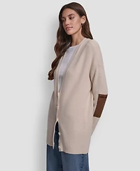 Dkny Jeans Women's Shaker Stitch Cropped Cardigan Sweater