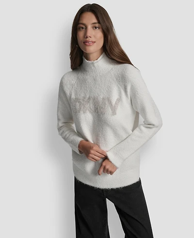 Dkny Jeans Women's Tinsel Logo Detail Sweater