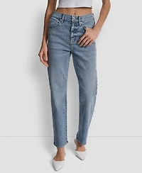 Dkny Jeans Women's High Rise Straight Fit Embellished