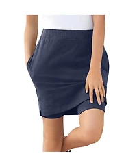 Woman Within Plus Stretch Cotton Skort