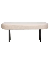 Nordlys - Metal and White Boucle Bench Modern Design Style Upholstery Entry