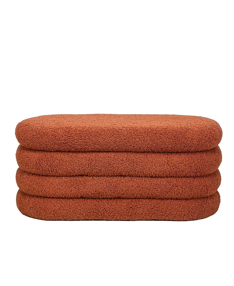 Nordlys - Terracotta Boucle Storage Bench Modern Design Style Upholstery Entry