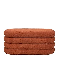 Nordlys - Terracotta Boucle Storage Bench Modern Design Style Upholstery Entry