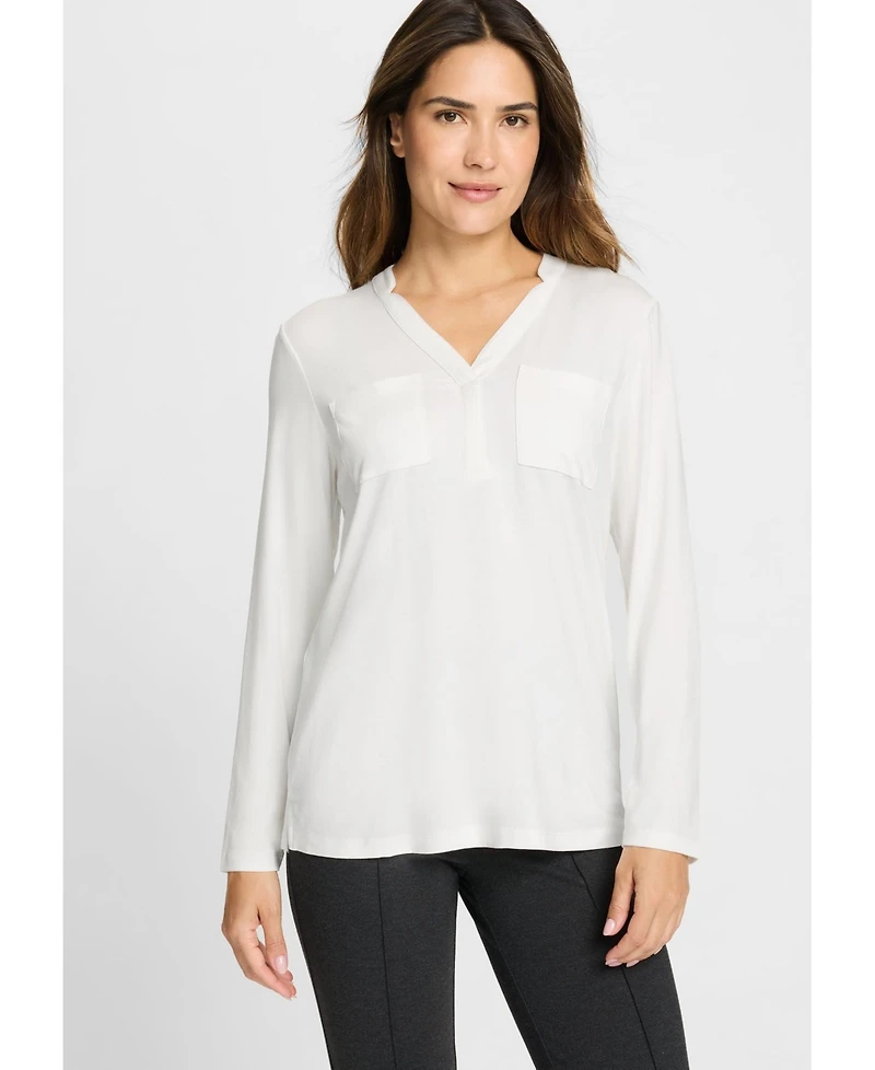 Olsen Women's Placket Neck T-Shirt