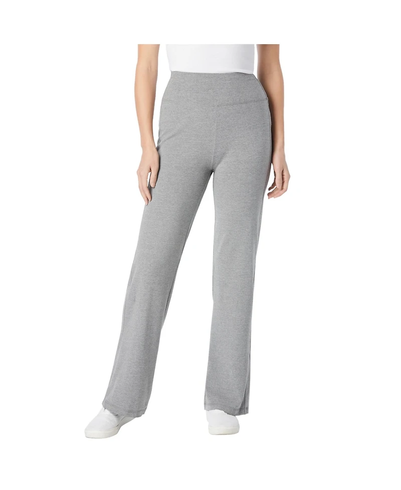 Woman Within Women's Stretch Cotton Wide-Leg Legging
