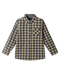 Andy & Evan Toddler Boys Toddler/Child Blue Plaid Two Faced Buttondown