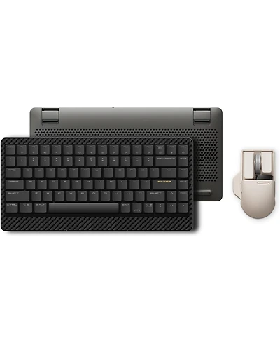 Lofree Edge Low Profile Mechanical Keyboard with Mouse, 75% Rechargeable Bluetooth and Wired Connection for Windows