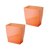 iDesign Small Bathroom Trash Cans, Set of 2, Tango Orange, Made in Usa